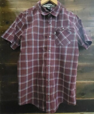 Shaun White Button Down Short Sleeve Shirt Eggplant sz Large