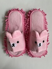 Pink Bear Removable Mop Open Toe Slipper 100 Polyester NEW