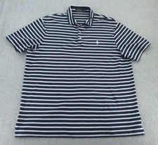 Polo Ralph Lauren Shirt Mens XL Blue Striped Short Sleeve Preppy Golf Adult XL