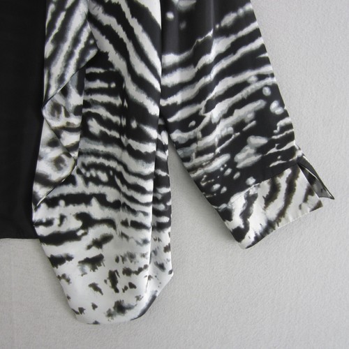 Howard Showers Jacket Womens 14 Black Grey White Zebra Print Open Flowy Ladies - Picture 4 of 15