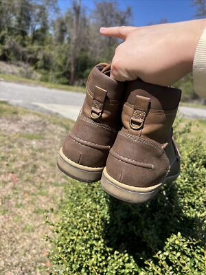 Saddlebred Langdon Faux Brown Leather Lace Up Boots Men Size  display picture 2