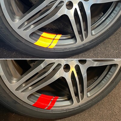 Reflective Wheel Hash Mark Decals | 6 Highly Reflective Stickers| 8 Vivid Colors