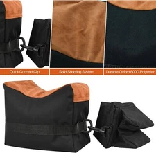 Shooting Range Sand Bag Set Rifle Gun Bench Rest Stand Front & Rear Bag Hunting