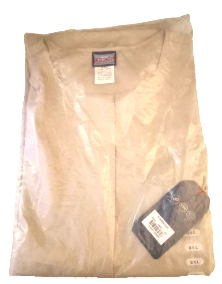 Cherokee Workwear Women originals snap front warm up jacket Khaki colored 2XL - Image 2 of 4