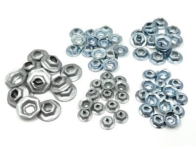 75pc emblem script name plate thread cutting nuts 5 sizes 1/8 5/32 3/16 ...