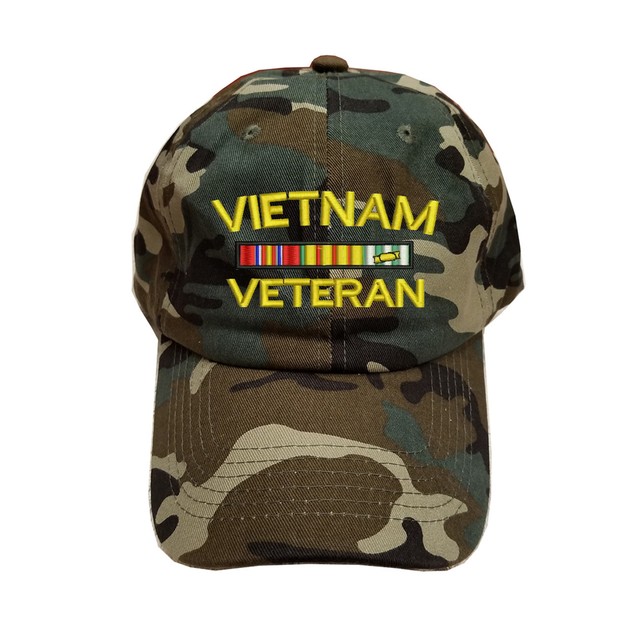 COTTON GREEN CAMO CAMOUFLAGE VIETNAM VETERAN RIBBON CAP HAT eBay