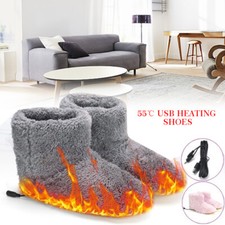Winter USB Warmer Foot Shoe Plush Warm Electric Slipper Feet Warming Shoe Boot