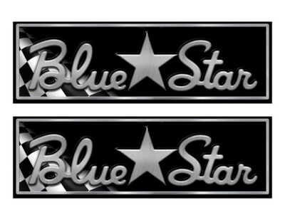 Blue Star Classic Racing 10'' long Stickers