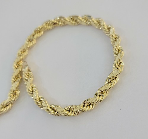Solid 10k Yellow Gold Rope bracelet 7" 7.5" 8" 8.5" 9" Men Women 3mm- 9mm REAL - Picture 17 of 18