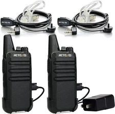 Retevis RT22 Walkie Talkies Two Way Radios for School/Church&Headsets 2pack