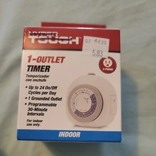 NEW Hyper Tough Analog Indoor Grounded Timer, Single Outlet, Programmable 15 Amp
