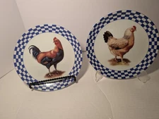 BAUM BROS. Formalities ROOSTER COLLECTION Set of 2 8" Plates w/Hangers