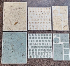 Mrs Grossman's Scrapbooking Symmetry Natural Textured Papers Alphabets Stickers