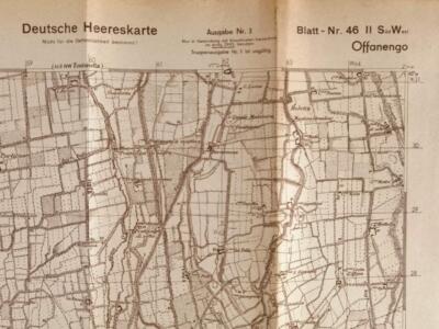 Deutsche Heereskarte ''Offanengo''   Italien, Maße 45 x 50 cm, datiert 1944, ungeb