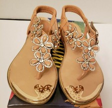 Italina by Summer Rio Sandals Peach/Gold womens size 6 for sale online