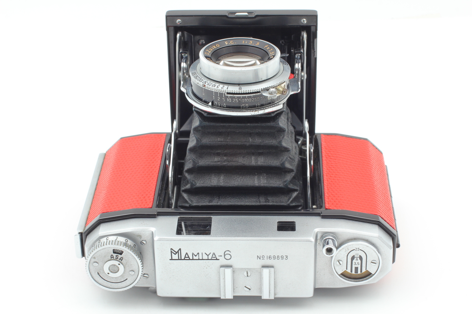 Exc+5, Red] MAMIYA-6 Model IVB(11) 6x6 D.Zuiko 7.5cm F3.5