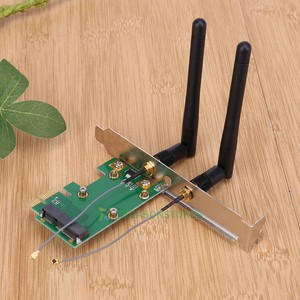 Mini-PCI-e-to-PCI-e-1x-Converter-Wireless-Network-Card-Adapter-External-Antenna