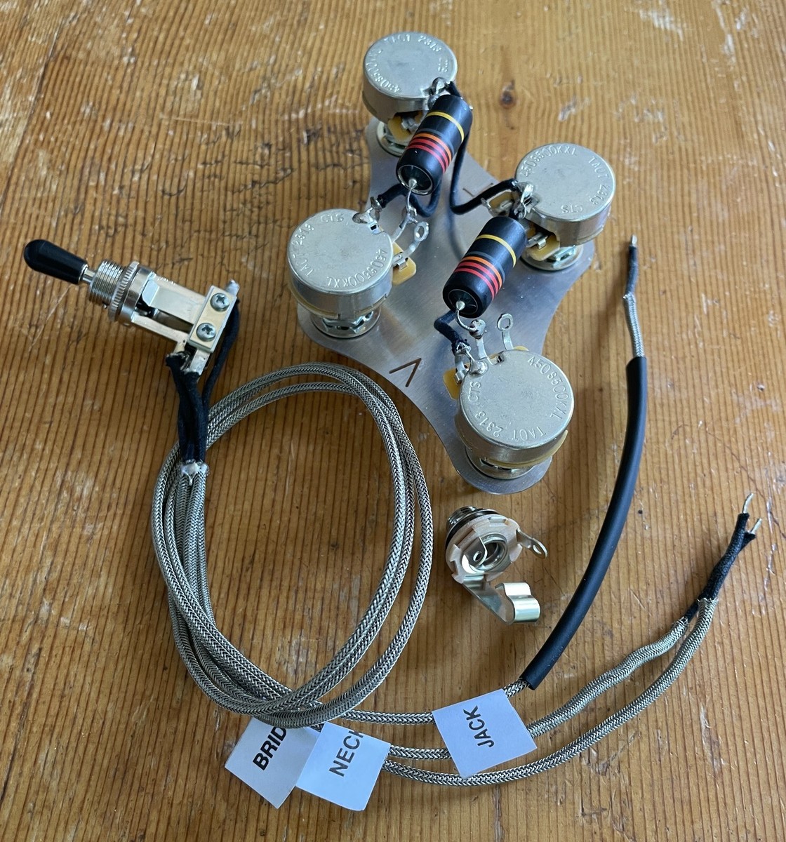 Gibson Les Paul 1956-61 Wiring .022 Emerson Bumblebee Caps 500k
