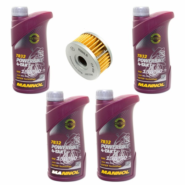 MotoröL ÖLfilter OX408 Set 15W50 4 Liter FüR Beta Alp 350 M4 Baujahr 2004-2016-image