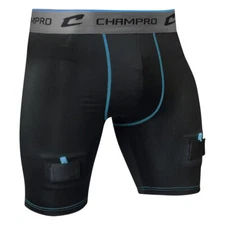 Champro MEN'S Ice Hockey Jock COMPRESSION SHORTS, Hard Cup & Sock Tabs