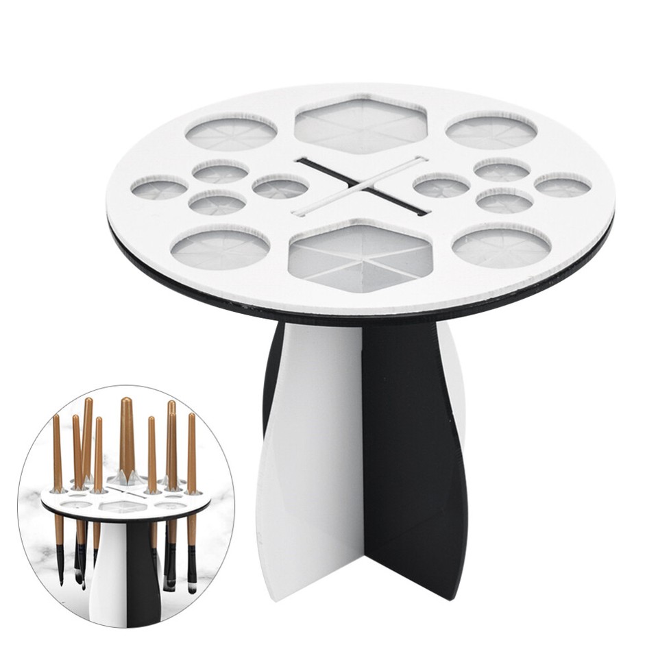 Sudemota Make-up-Pinselhalter 2-teilig – Organizer Mit Deckel, 5 Fächer, Drehbar (360°), Wasserdicht – Für Waschtisch & Bad