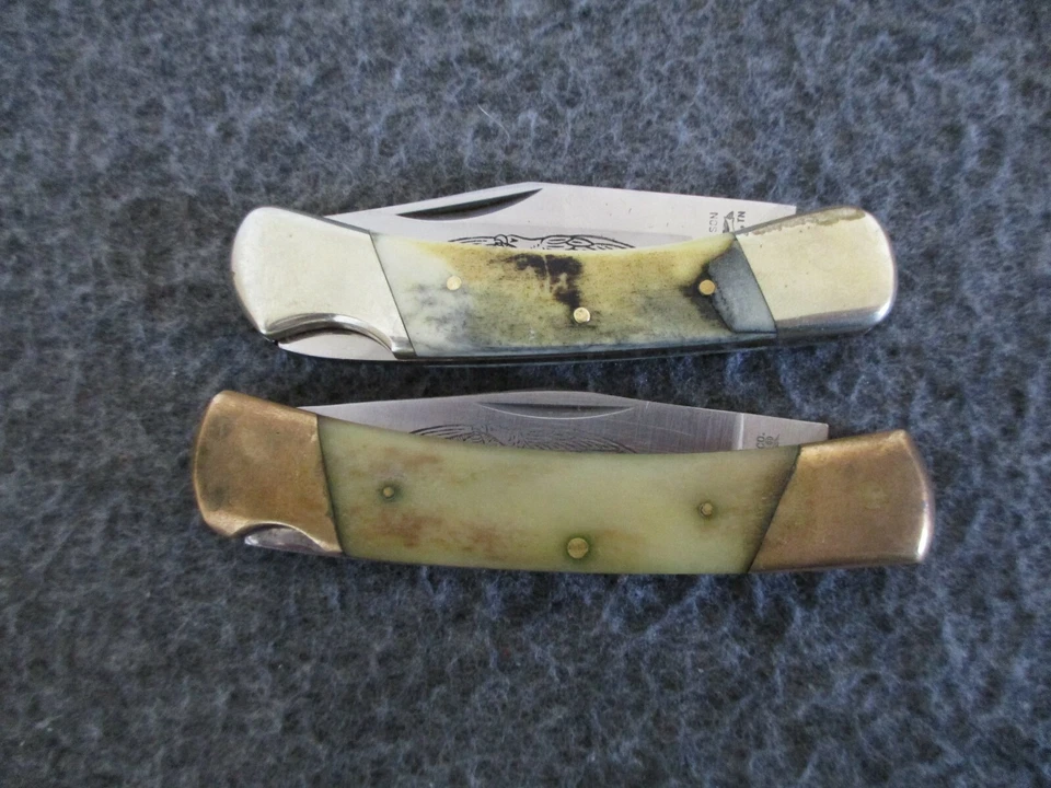 JUEGO (2) CUCHILLOS PLEGABLES PARKER & SON BONE DE COLECCIÓN #K422- 1972-1982 1 HOJA INFORMACIÓN C Foto 4 de 4