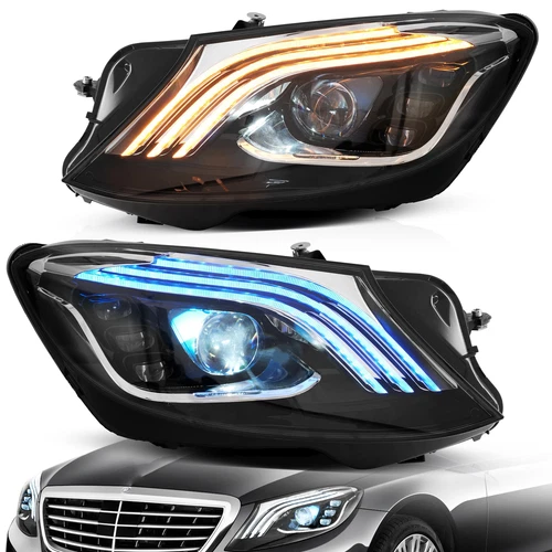 VLAND For 2014-2017 Mercedez Benz S-Class LED Headlights DRL w/Startup Animation - Picture 1 of 11