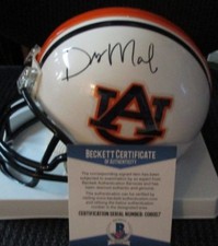 GUS MALZAHN SIGNED AUBURN TIGERS RIDDELL MINI HELMET BECKETT COA C06057