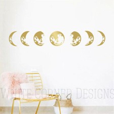 Moon Phases Wall Decal, Moon Phases Decor, Gold Moon Phases, Modern Decals ga109