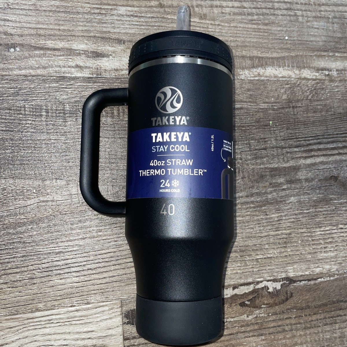 TAKEYA Thermo 40oz TUMBLER With Reusable Straws-Vivacity Black 24hrs  Cold