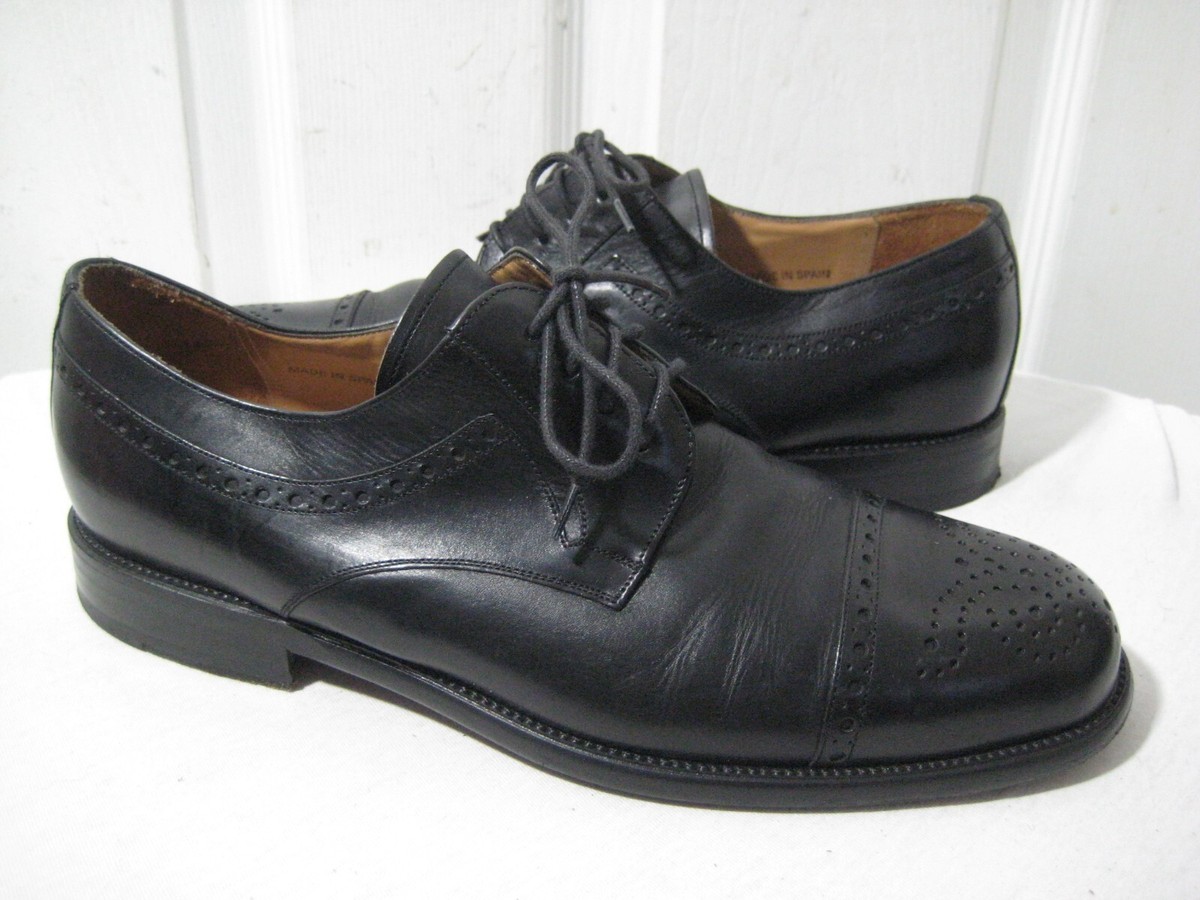 Mezlan Brogue Cap Toe Oxfords US 9 M Made In Spain Mezlan Vicente Cap-Toe Brogue Oxford Black Leather Men main image 4