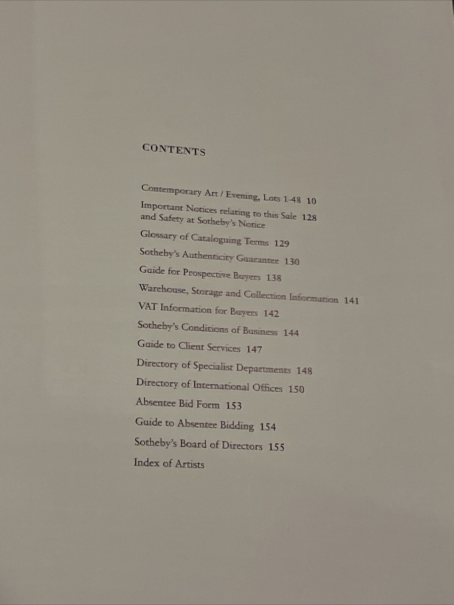Sotheby's Contemporary Art Evening Auction Catalog London 14