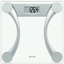 Taylor Digital Bathroom Scale Clear Glass Platform Stainless Steel 400 lb Capaci