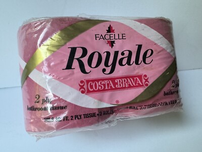 Vintage Pink Toilet Paper Tissue 2 Rolls Costa Brava Colors Facelle Royal Royale