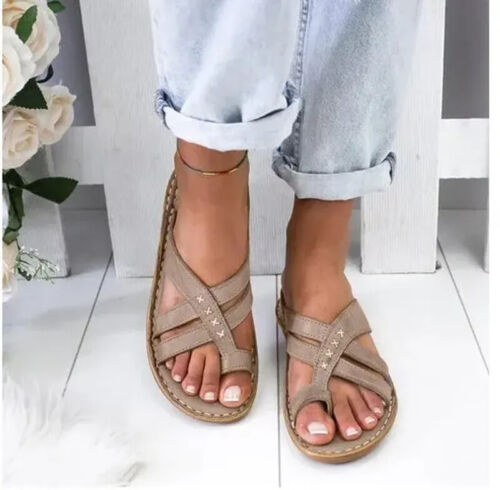 Women Premium Orthopedic Slide Ring Toe Sandals Slip On Summer Casual Shoes Size - Picture 28 of 28