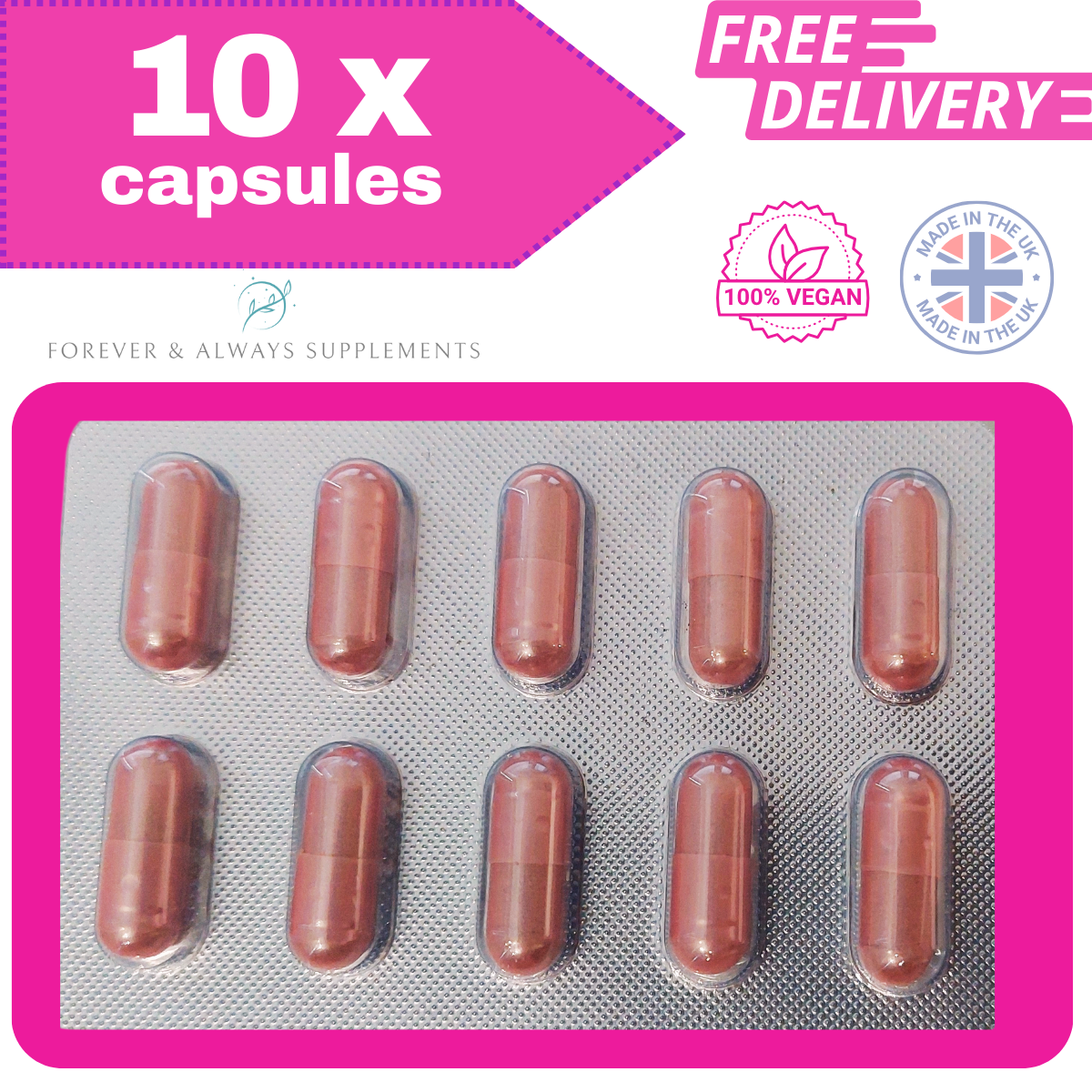 Ultra Pink Natural food supplement for women! 10 x Pink female pills