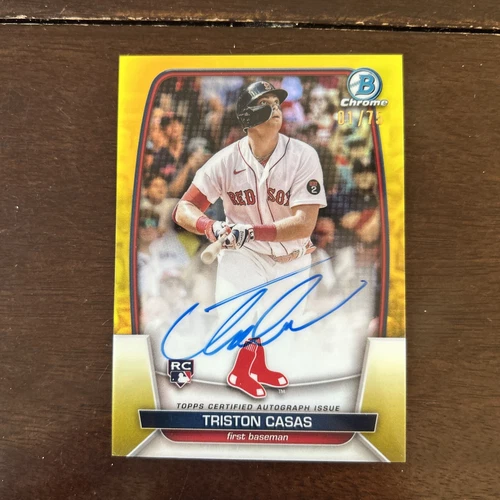 2023 Bowman Baseball Tristan Casas Yellow RC Auto 1/75 Red Sox See Pics