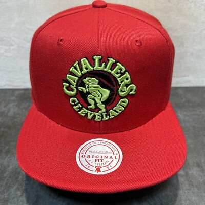 Cleveland Cavaliers Hat Reverse Grinch Red Mitchell and Ness Snapback Cap H25