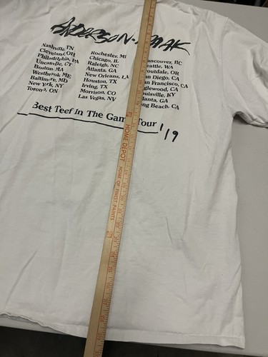Anderson Paak Best Teef in the Game Tour 19 Men's T Shirt XL White Tour *stain* - Picture 13 of 15