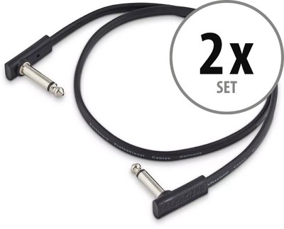 RockBoard Flat Patch Kabel 60 cm Mono 2x Set 6,3mm Mono Klinke Winkelstecker