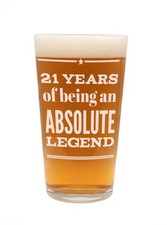 21st Birthday Gift for Boys,Men, Beer Glass Pint