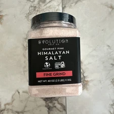 New Unopened Evolution Salt - Himalayan Pink Salt Fine Grind, 40 oz, 2.5 lbs 