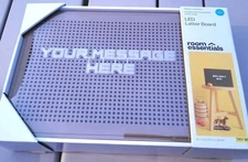 Room Essentials LED Letter Board Message Board Gold Finish Battery Operated NEW