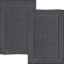 Cotton Bath Mat 21x34 in 2 Pack Grey