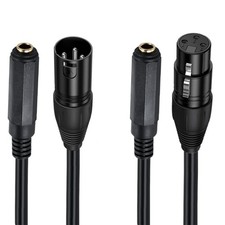 3-Pin XLR to 1/4 6.35mm TS Female Stereo Balance Converter Cable for Speaker