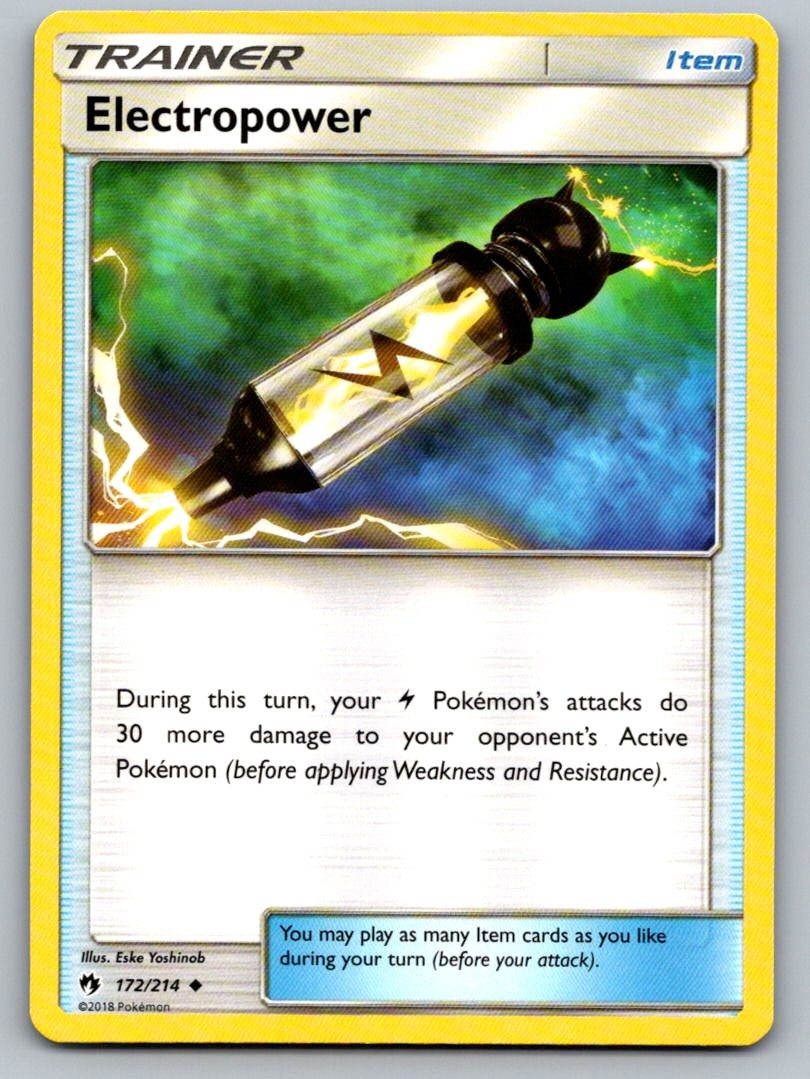Electropower 172/214 Uncommon Lost Thunder Pokemon Lightly Played