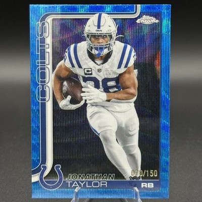 2025 Topps Chrome Jonathan Taylor Blue Wave Refractor #/150 Indianapolis Colts