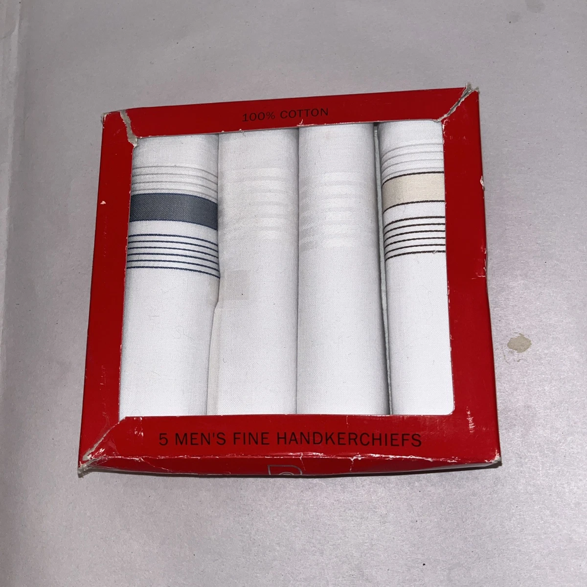 Pierre Cardin Men’s  Handkerchiefs 4-Piece Not 5 Like Box Says. 100%cotton
