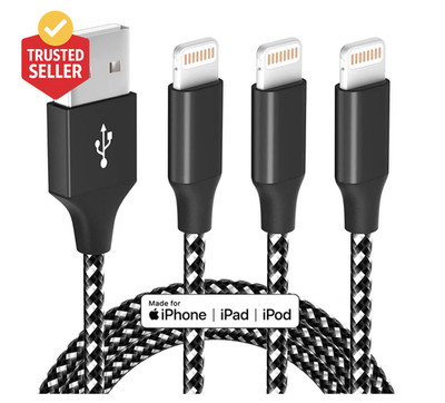 Iphone Charger Fast Charging Cord 3 Pack 10 FT Apple Mfi Certified Lightning Cab
