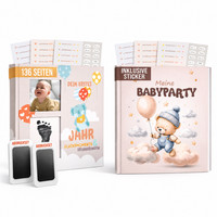 colortouch Babybuch Neutral Mit Abdruckset GäStebuch Baby Shower TeddybäR